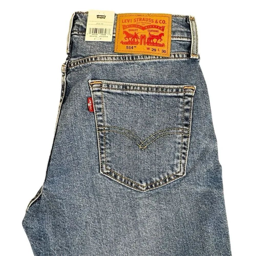Levi's 514 Sz 29x30 Straight Men's 2 Way Stretch Denim Jeans Medium Wash NWT